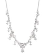 Givenchy Silver-tone Multi-crystal 19 Statement Necklace