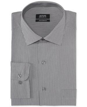 Alfani Grey Stripe Performance Dress Shirt