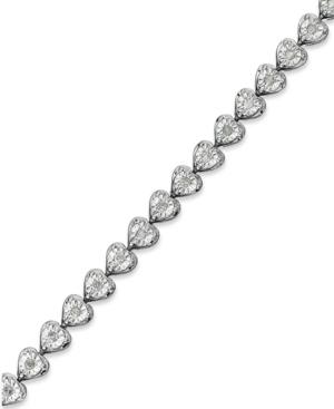 Diamond Bracelet, Sterling Silver Diamond Heart Bracelet (1/2 Ct. T.w.)