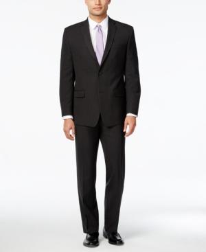 Marc New York By Andrew Marc Men's Classic Fit Black Plaid Suit