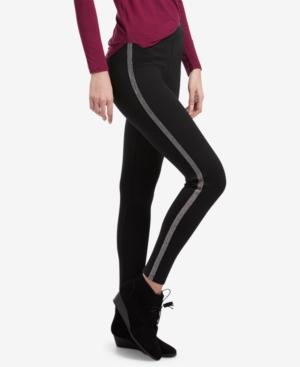 Hue Plus Metallic Tuxedo Ponte-knit Leggings