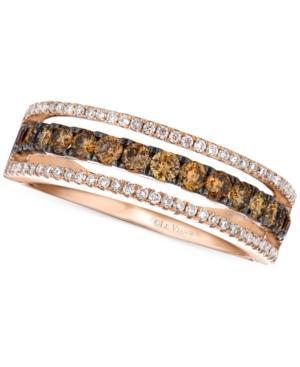 Le Vian Chocolate And White Diamond Channel Band In 14k Rose Gold (5/8 Ct. T.w.)