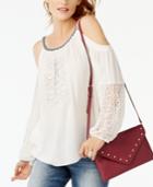 Inc International Concepts Embellished Cold-shoulder Top, Created For Macy's