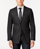 Calvin Klein Slim-fit Black And White Dotted Plaid Sport Coat
