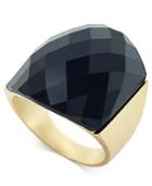 Inc International Concepts Gold-tone Faceted Jet Stone Statement Ring, Only At Macy's