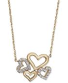 Diamond Multi-heart Pendant Necklace (1/5 Ct. T.w.) In 14k Gold