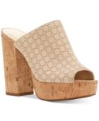 Jessica Simpson Giavanna Cork Block-heel Platform Slides Women's Shoes