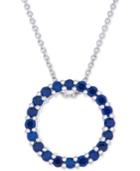 Sapphire Circle 18 Pendant Necklace (1 Ct. T.w.) In Sterling Silver