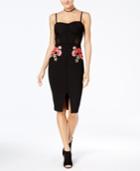 Material Girl Juniors' Rose-applique Bodycon Midi Dress, Created For Macy's