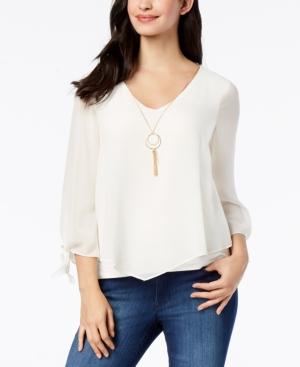Thalia Sodi Tie-sleeve Necklace Top, Created For Macy's