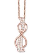 Le Vian White Diamond Infinity 18 Pendant Necklace (1/3 Ct. T.w.) In 14k Rose Gold