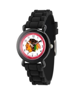 Gametime Nhl Chicago Blackhawks Kids' Black Plastic Time Teacher Watch
