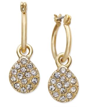 Vera Bradley Pave Charm Hoop Earrings