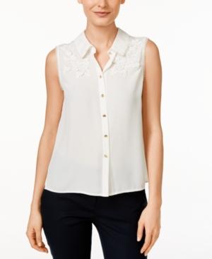 Cece Sleeveless Embellished Blouse
