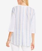 Two By Vince Camuto Cotton Striped-back Blouse