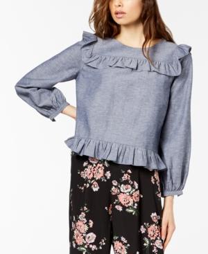 Jill Jill Stuart Ruffled Chambray Top