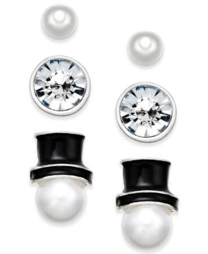 Charter Club Silver-tone 3-pc. Snowman Stud Earring