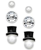 Charter Club Silver-tone 3-pc. Snowman Stud Earring