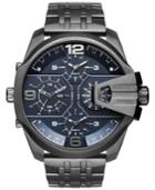Diesel Men's Chronograph Uber Chief Gunmetal Ion-plated Stainless Steel Bracelet Watch 55x62mm Dz7392