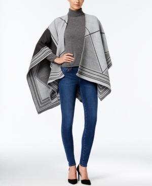 Anne Klein Abstract Linear Split Wrap Poncho