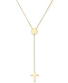 Cross Lariat Necklace In 14k Gold