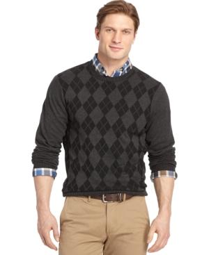 Izod Big And Tall Textured Argyle Sweater