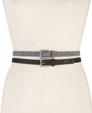 Style & Co Herringbone 2-for-1 Skinny Belts, Only At Macy's