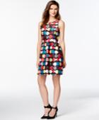 Kensie Printed Fit & Flare Dress