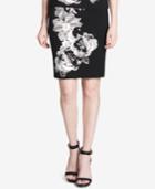 Calvin Klein Cotton Floral-print Pencil Skirt