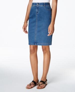 Charter Club Tummy-control Denim Skirt, Only At Macy's