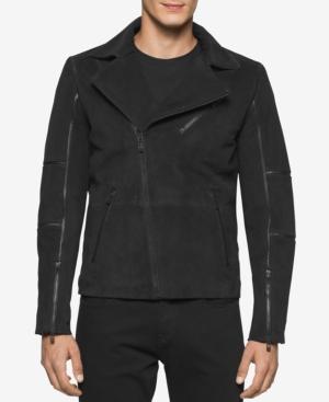 Calvin Klein Men's Genuine Suede Moto Jacket