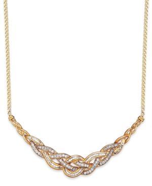 Wrapped In Love Diamond Woven Frontal Necklace In 10k Gold (1 Ct. T.w.)