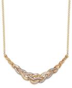 Wrapped In Love Diamond Woven Frontal Necklace In 10k Gold (1 Ct. T.w.)
