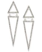 Inc International Concepts Silver-tone Pave Geometric Kite Drop Earrings, Only At Macy's