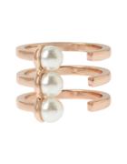 Bcbgeneration Pearl Rose Gold Triple Row Ring