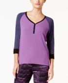 Dkny Resort Colorblocked Lounge Henley Top