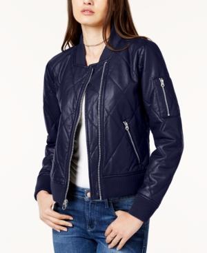 Guess Bella Faux-leather Bomber Jacket