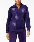Alfred Dunner Embroidered Quilted Sweatshirt