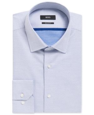 Boss Men's Regular/classic-fit Diamond-print Cotton Dress Shirt