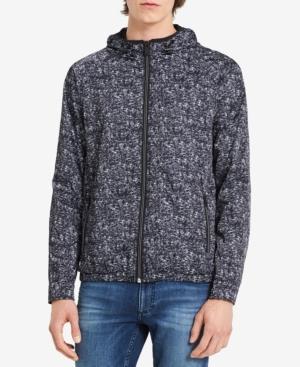 Calvin Klein Jeans Men's Gravel Nylon Hooded Zip-front Jacket