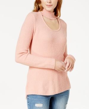 Kensie Ribbed-knit Choker Sweater