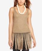 Polo Ralph Lauren Fringe Metallic Sweater