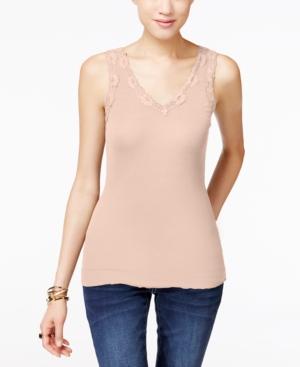Inc International Concepts Lace-trim Tank Top, Only At Macy's