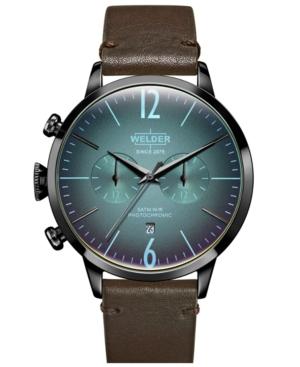 Welder Moody Men's Dark Brown Leather Strap Watch 42mm