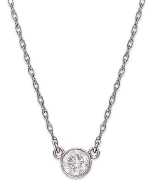 Diamond Necklace, 14k White Gold Diamond Round Pendant (1/3 Ct. T.w.)