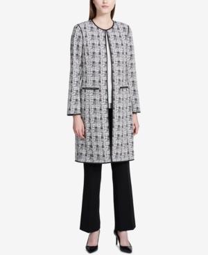 Calvin Klein Faux-leather-trim Printed Topper Jacket