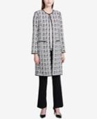 Calvin Klein Faux-leather-trim Printed Topper Jacket