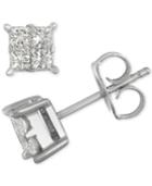 Diamond Quad Cluster Stud Earrings (1/2 Ct. T.w.) In 14k White Gold