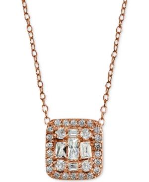 Giani Bernini Cubic Zirconia Cluster Square Pendant Necklace, Created For Macy's