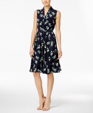 Charter Club Petite Printed Belted Shirtdress, Only At Macy's